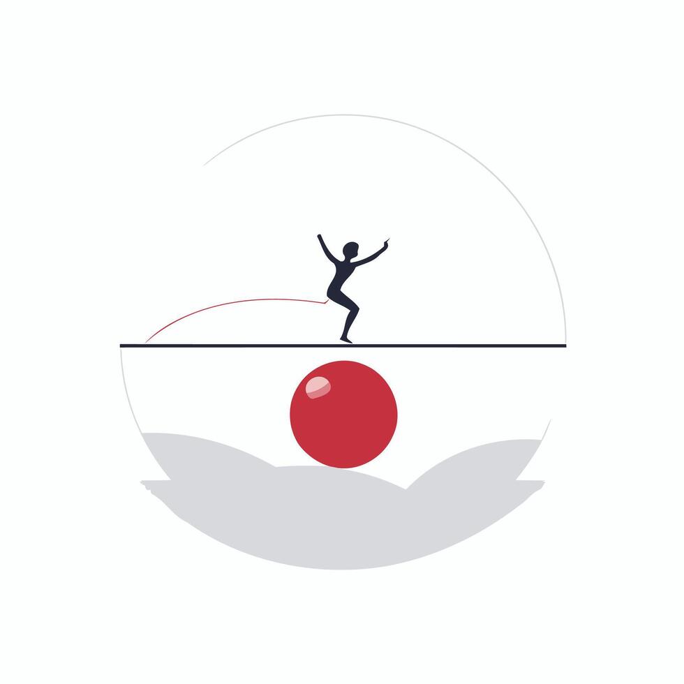 Businessman jump from the ball to the sphere Concept business illustration vector