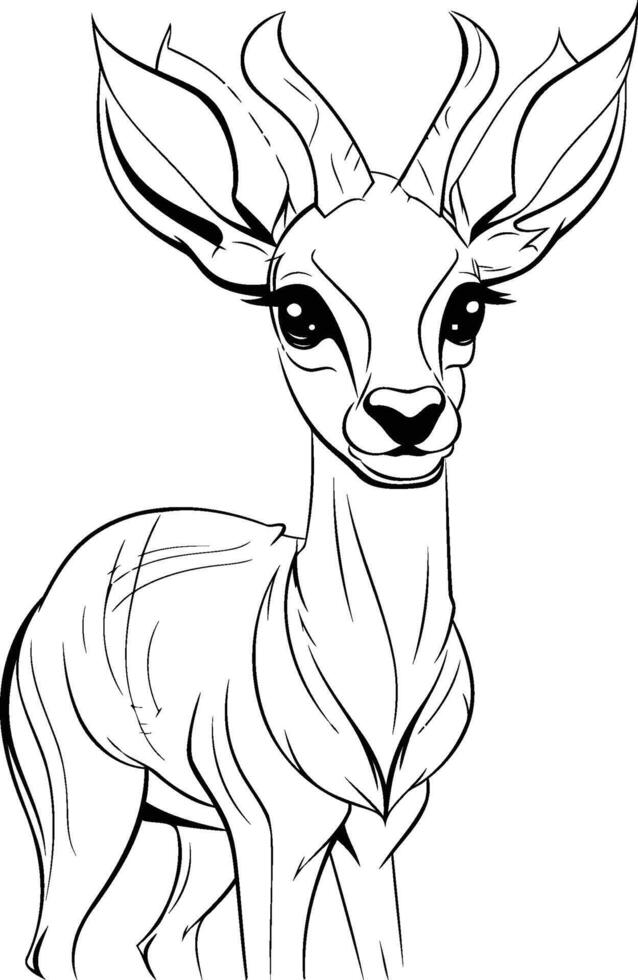 image of a wild deer on a white background Sketch vector
