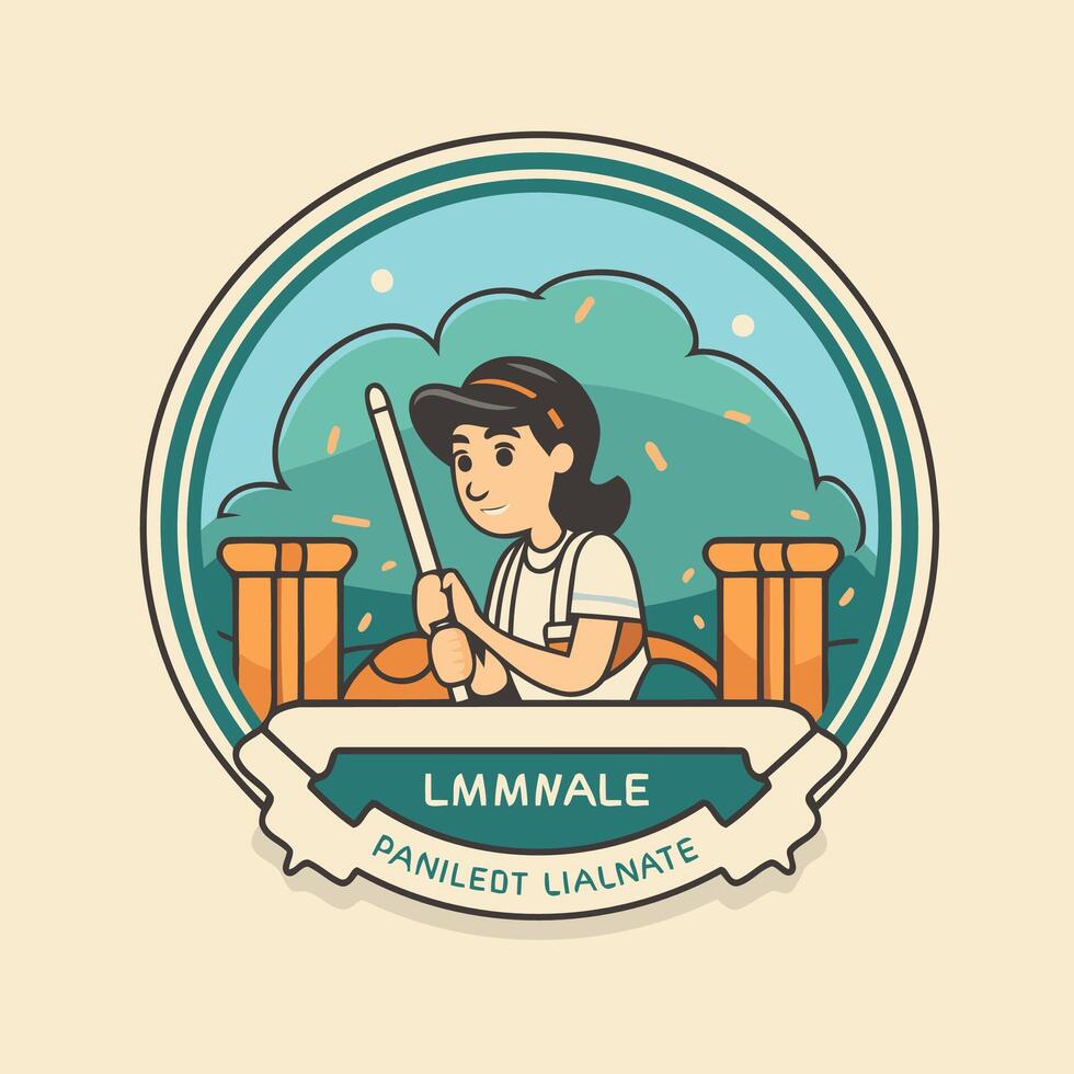 Lemonade label emblem badge in flat style illustration vector