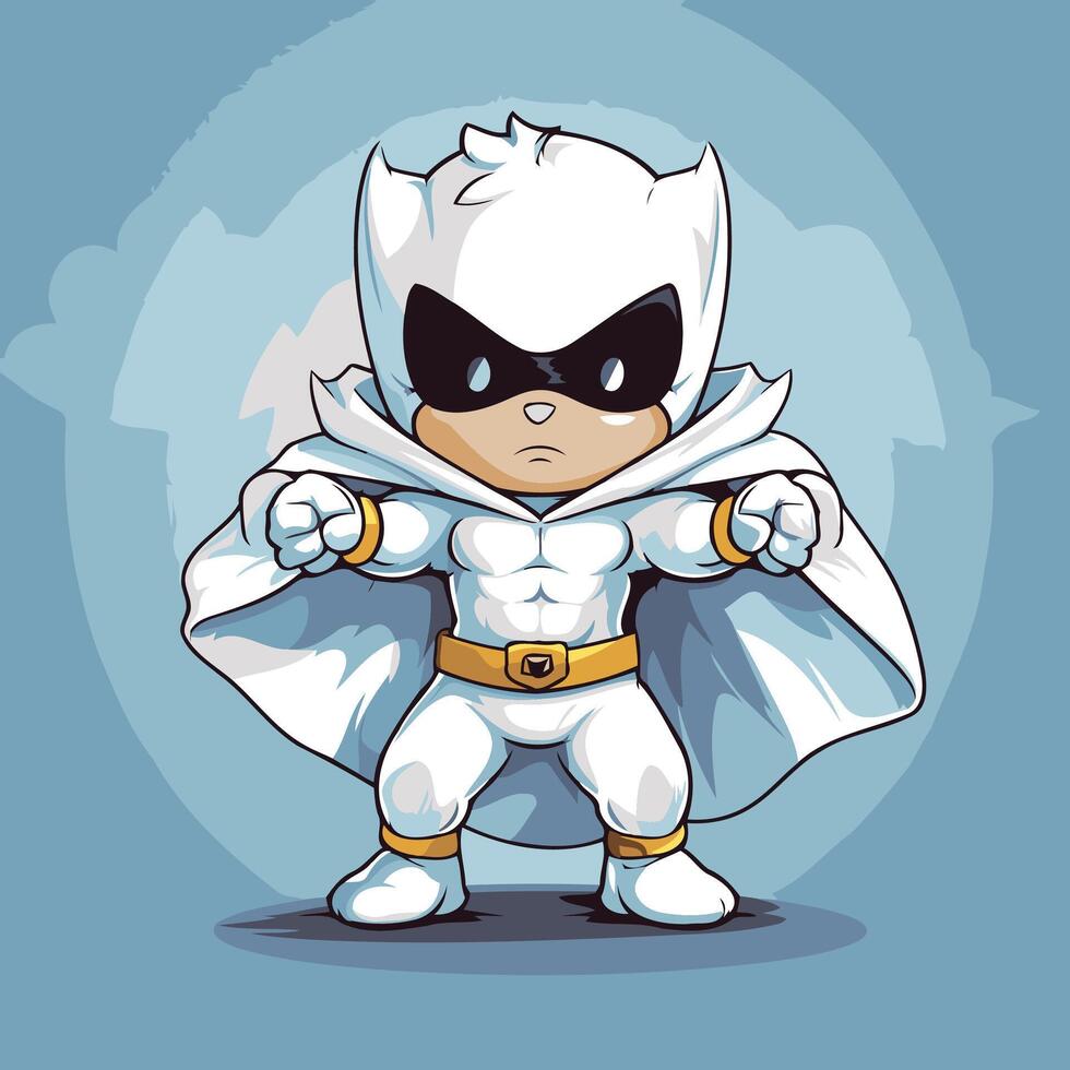 Superhero cartoon character illustration of a super hero with cape vector
