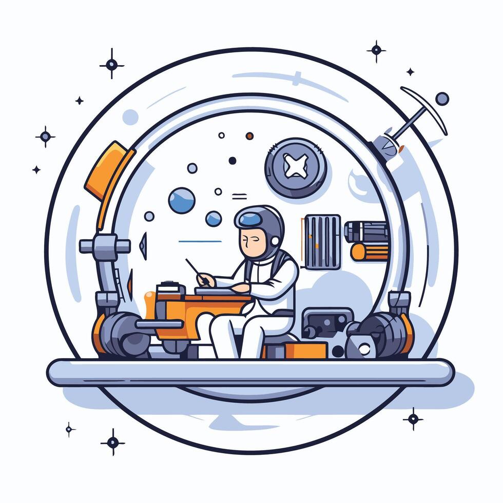 Astronaut in space Astronaut in spacesuit illustration vector