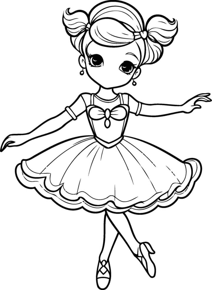 Cute little ballerina in a tutu illustration vector