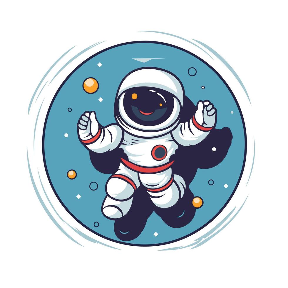 Astronaut in outer space illustration on white background vector