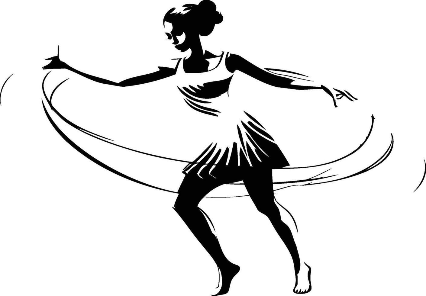 Silhouette of a ballerina on white background illustration vector