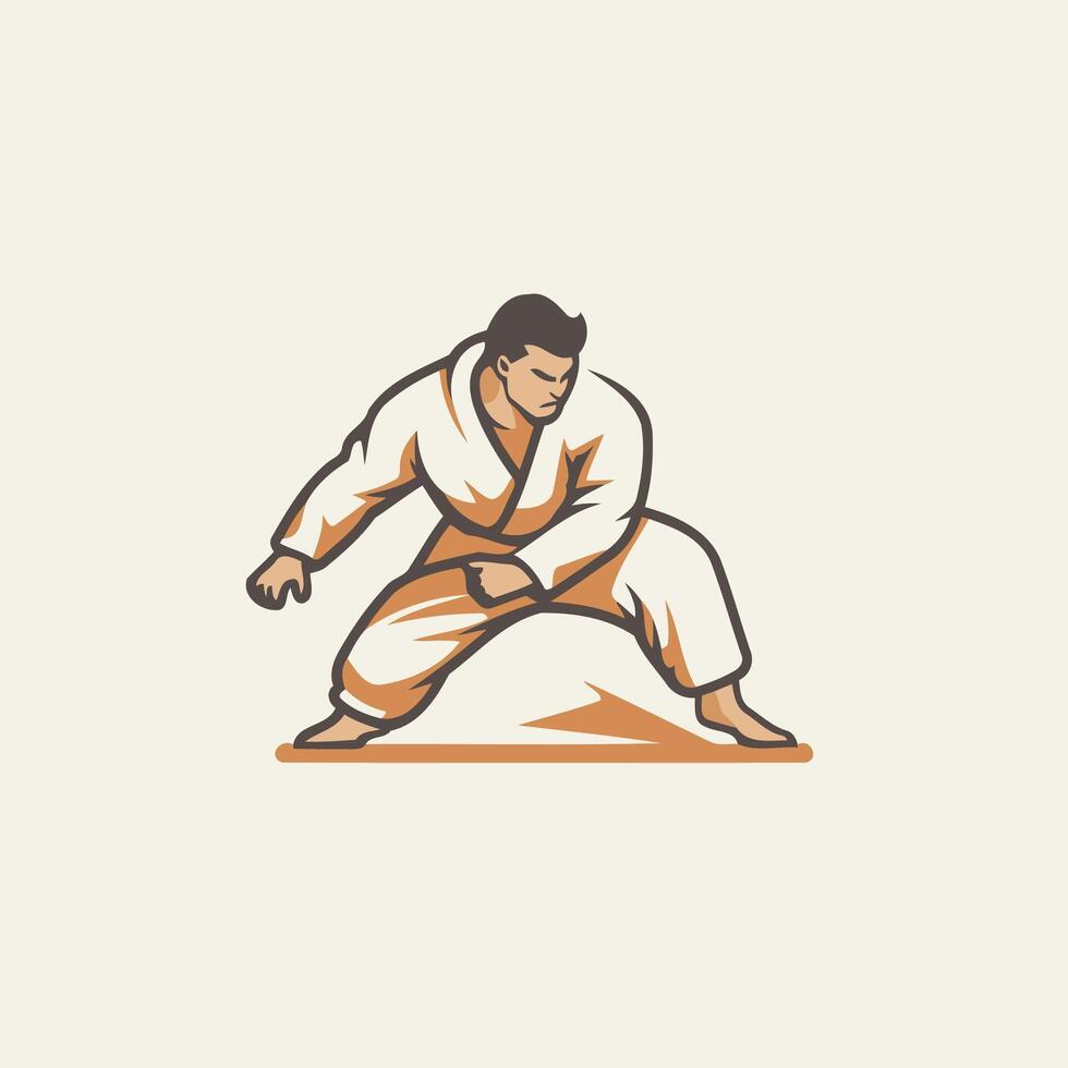 Illustration of a judo fighter on a white background illustration vector