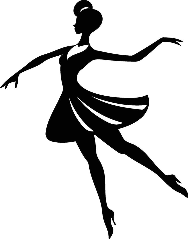 Ballerina silhouette isolated on white background Illustration vector