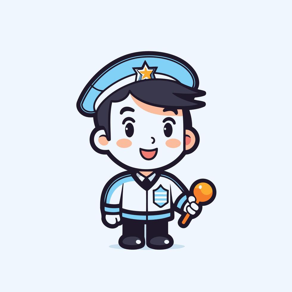 Cute sailor boy cartoon character illustration Cute sailor boy character design vector