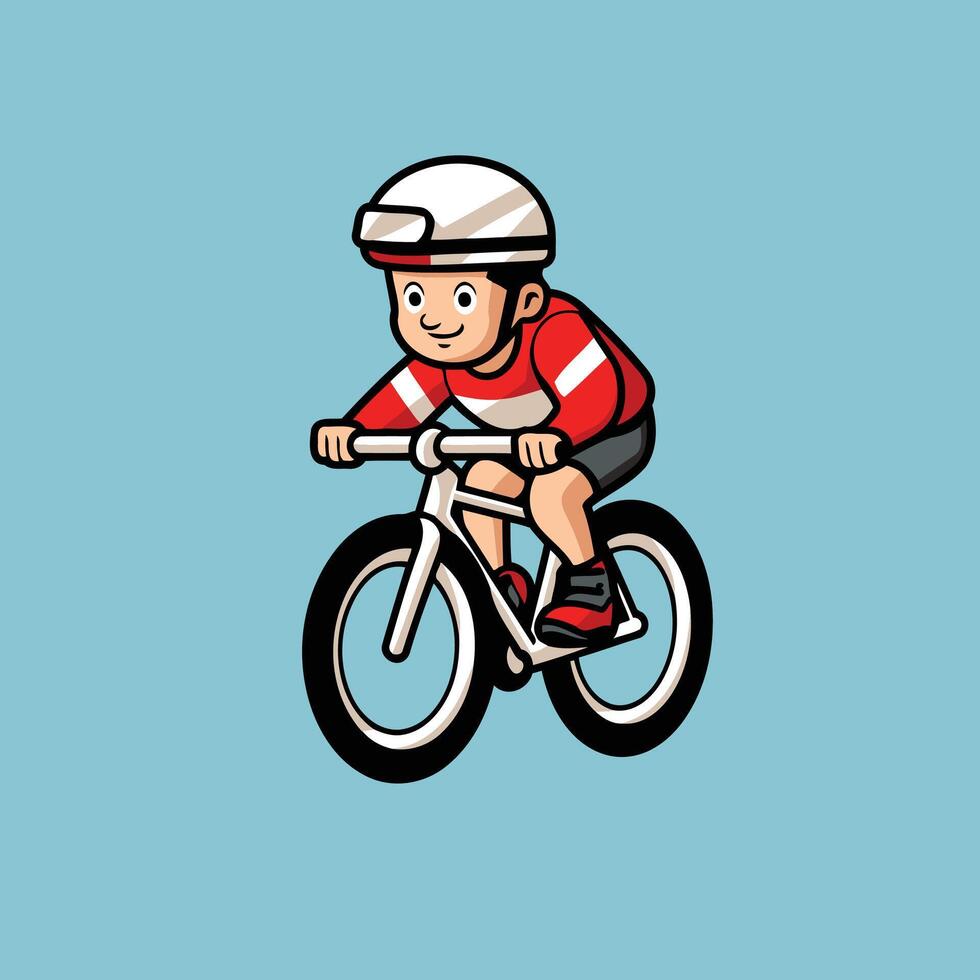 Cyclist illustration Cartoon style Cyclist icon vector