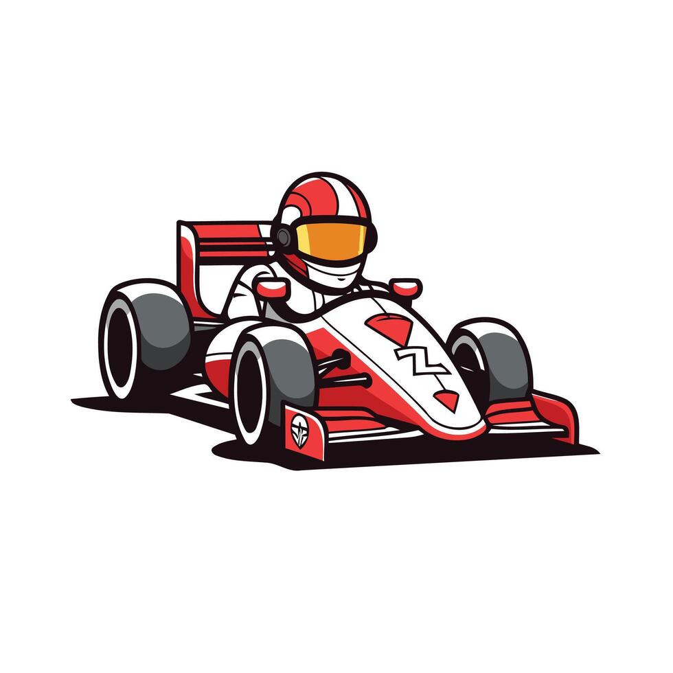 cartoon kart race illustration sport and competition design element vector