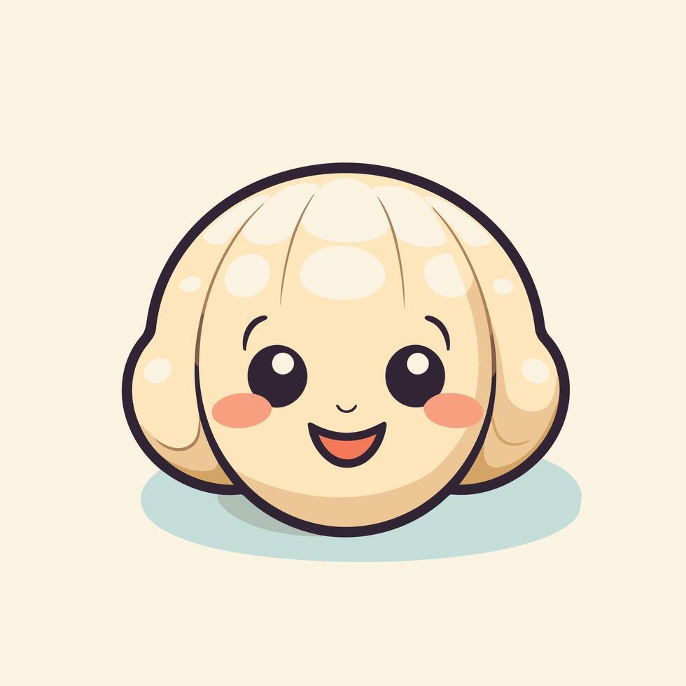 Illustration of a Cute Chinese Dumpling on a White Background vector
