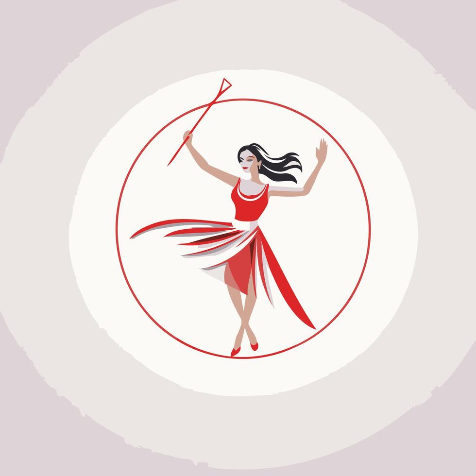 Flamenco dancer in a red dress illustration vector