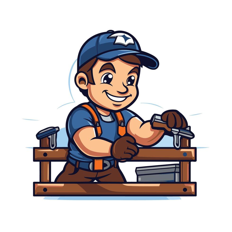 Cartoon handyman illustration of a cartoon handyman vector