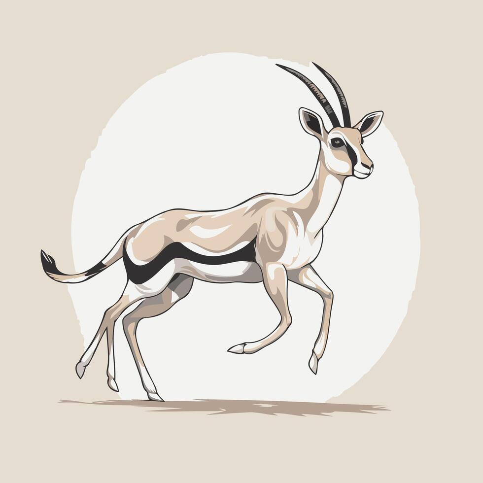 image of a gazelle on a beige background vector