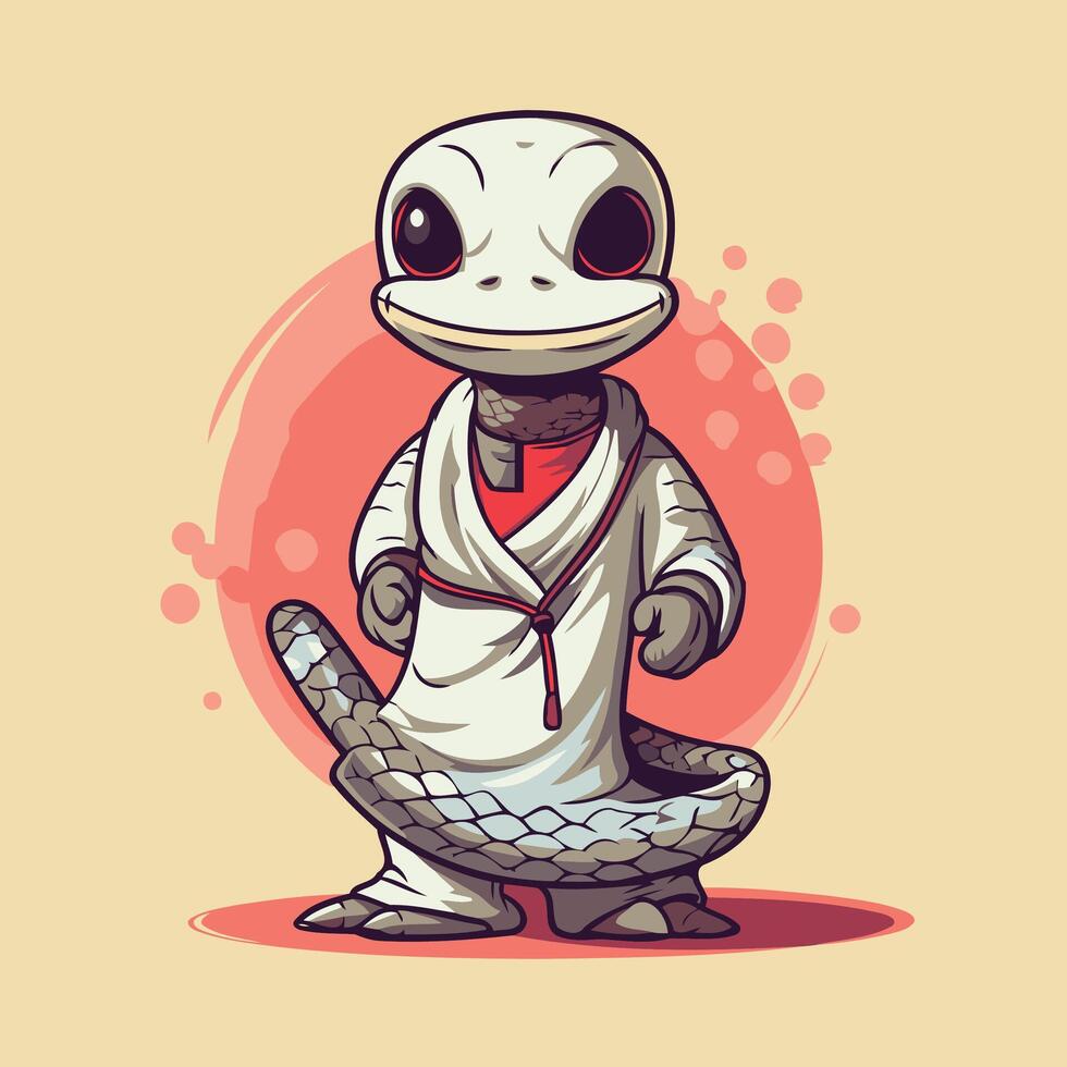 illustration of a cartoon character of a kung fu master vector