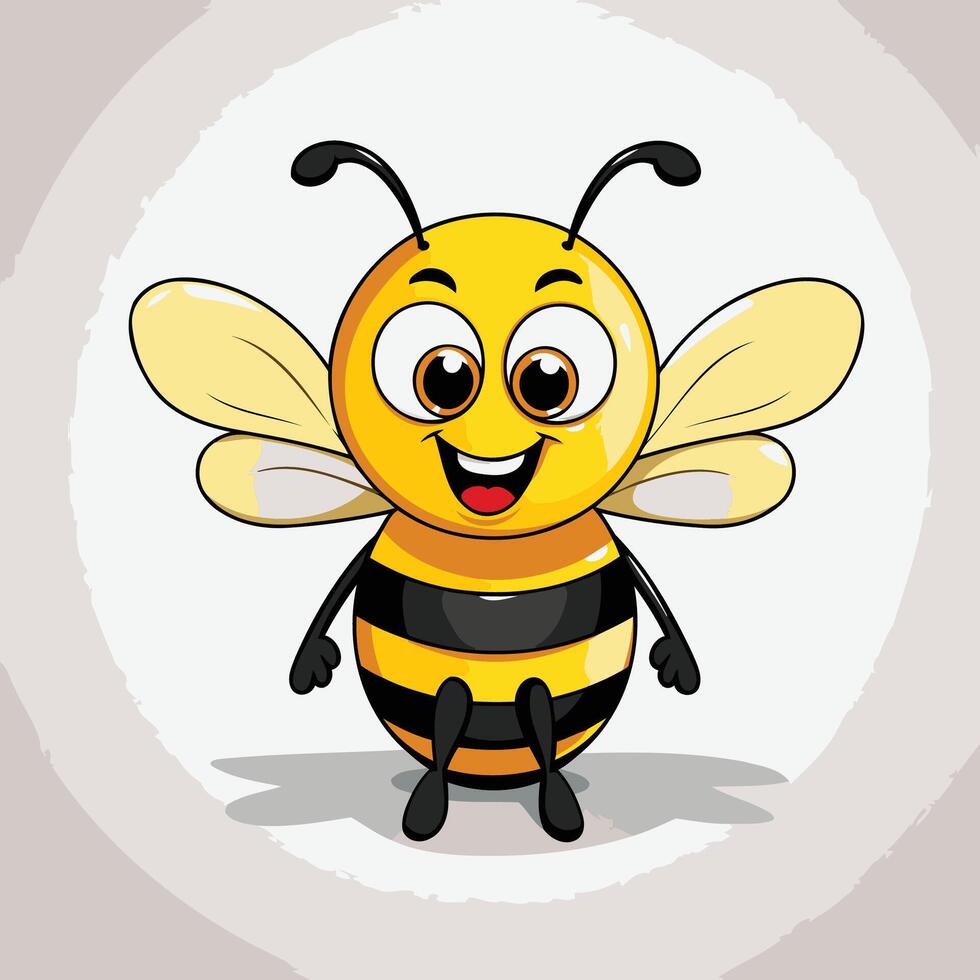 Cute Bee Cartoon Mascot Character Illustration vector