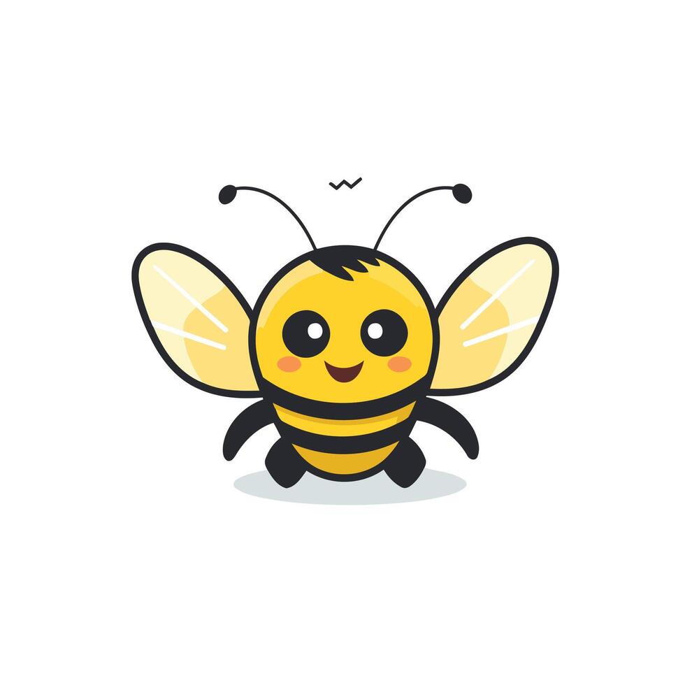 Cute cartoon bee illustration Isolated on white background vector