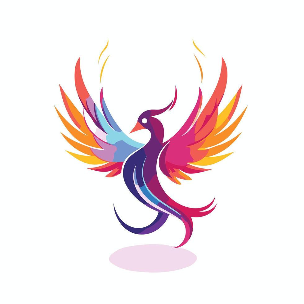 logo design template Bird with wings Colorful bird logo vector
