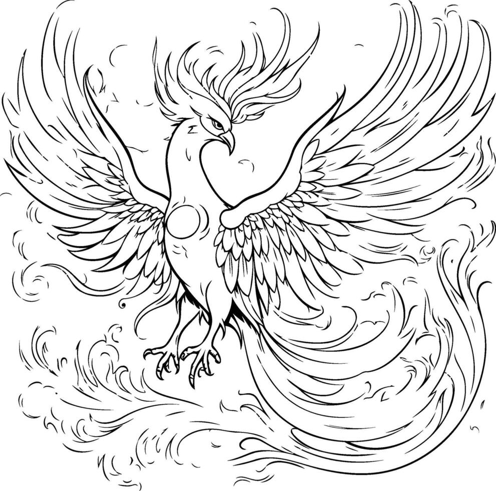 Eagle with wings spread Tattoo design illustration vector