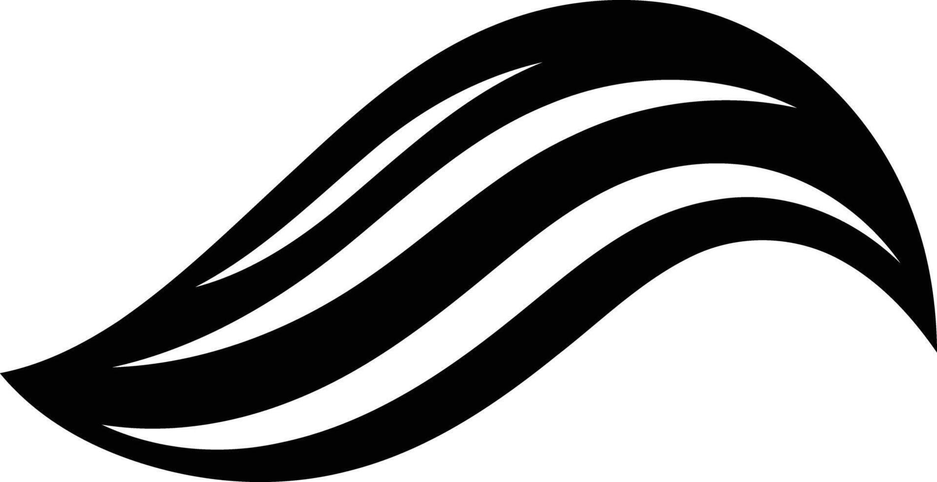 Simple and modern black and white wave design, perfect for logo or branding elements vector