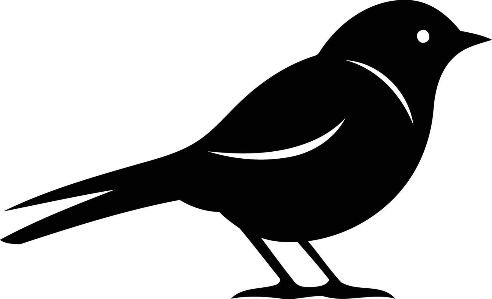 Simple, elegant black silhouette of a bird, perfect for logo design, branding, or decorative purposes vector