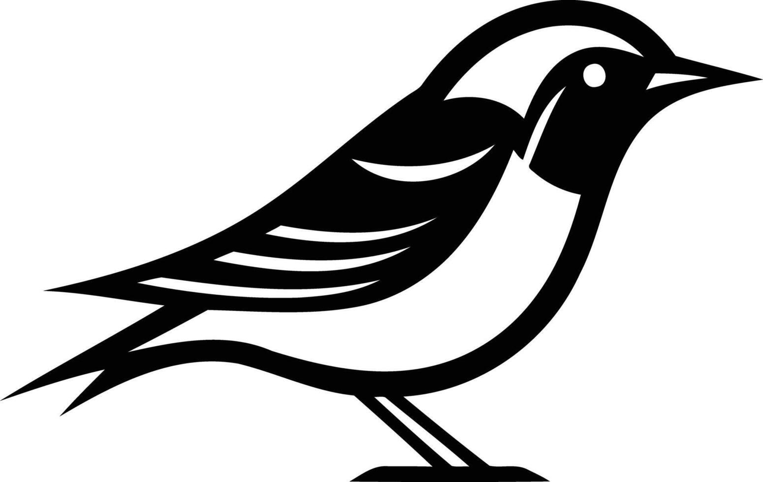 Simple black and white illustration of a bird, perfect for branding, logos, and designs vector