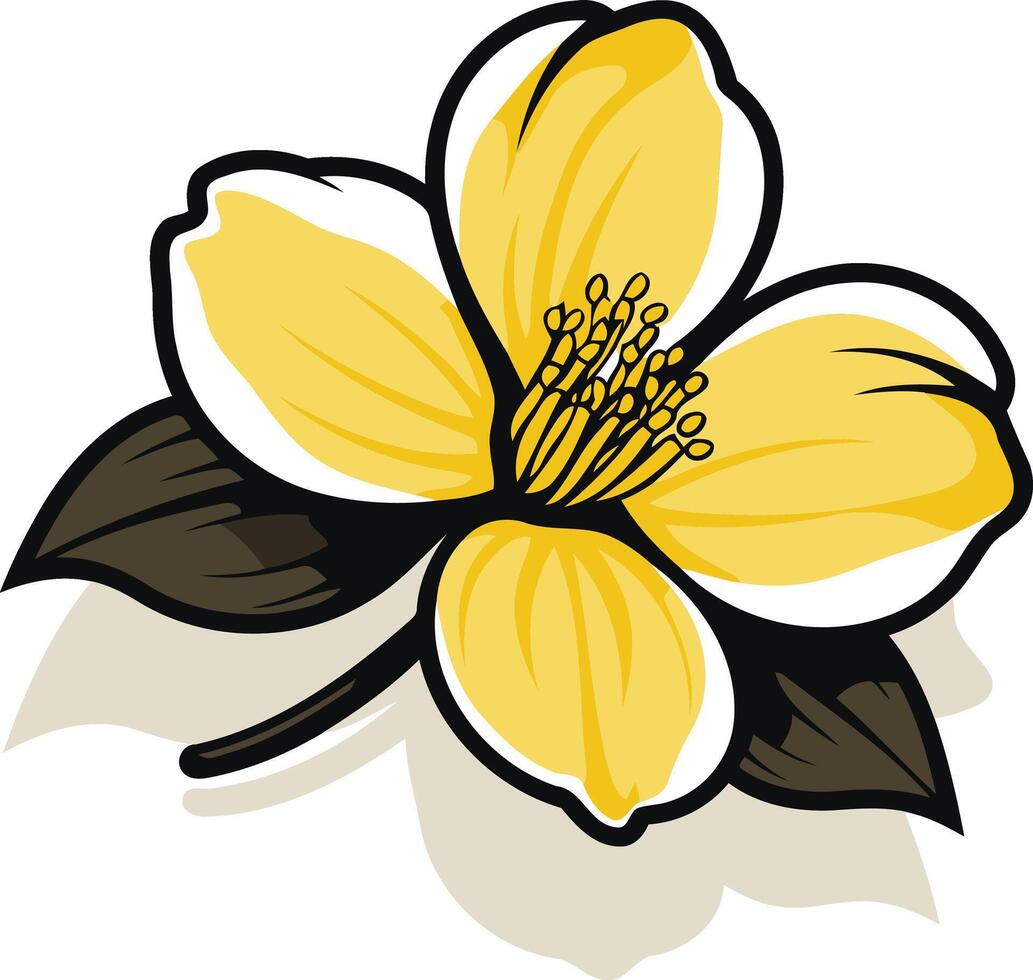 Yellow Flower with White Center vector