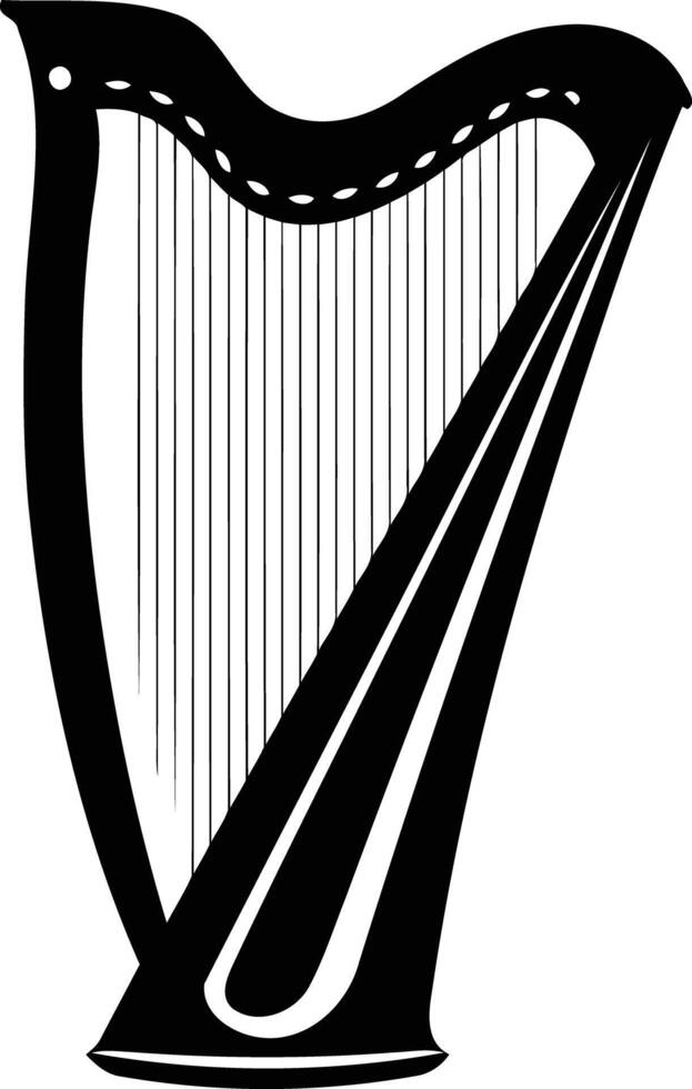 Simple silhouette of a harp, perfect for logo design or music-themed projects vector