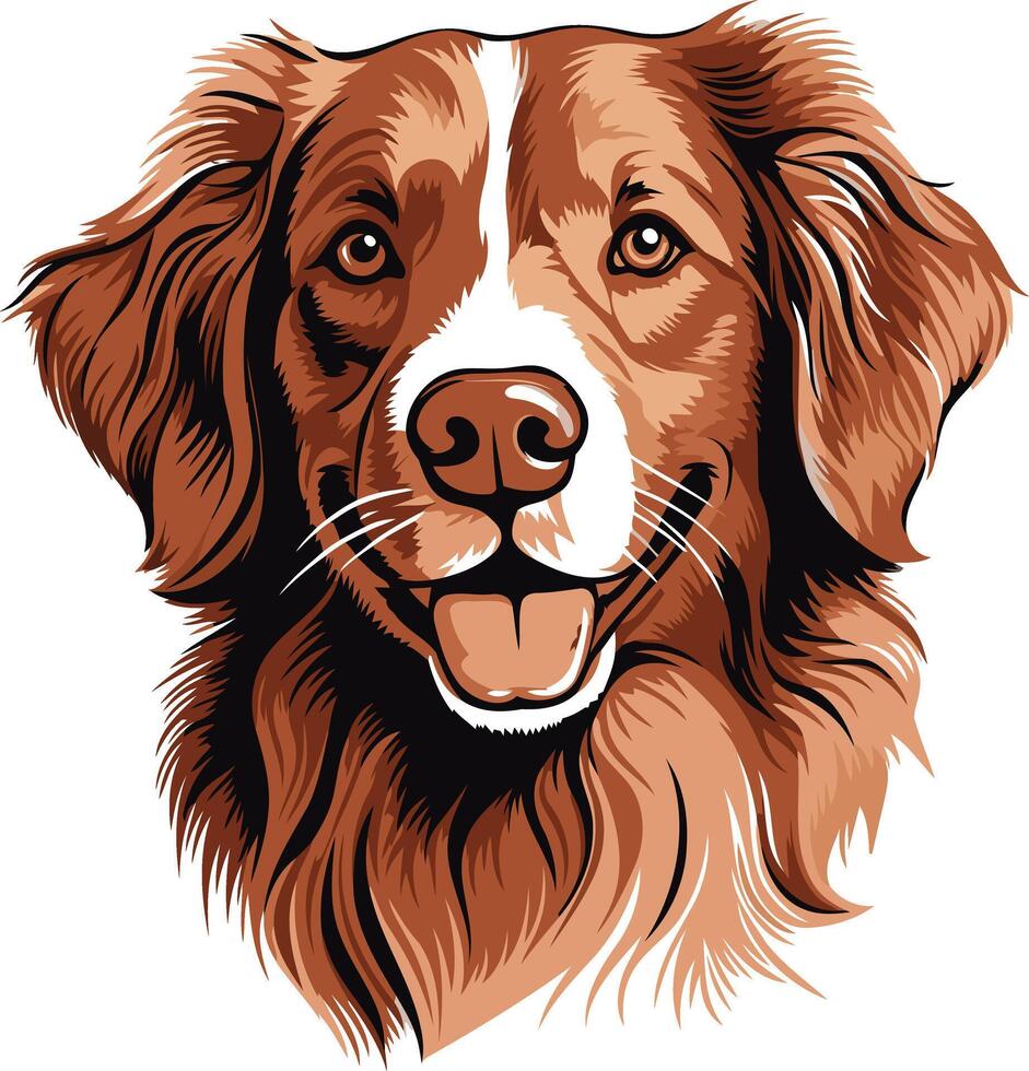 Portrait of a Friendly Dog vector