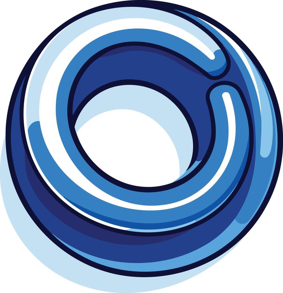 Abstract Blue Circle with White Lines vector