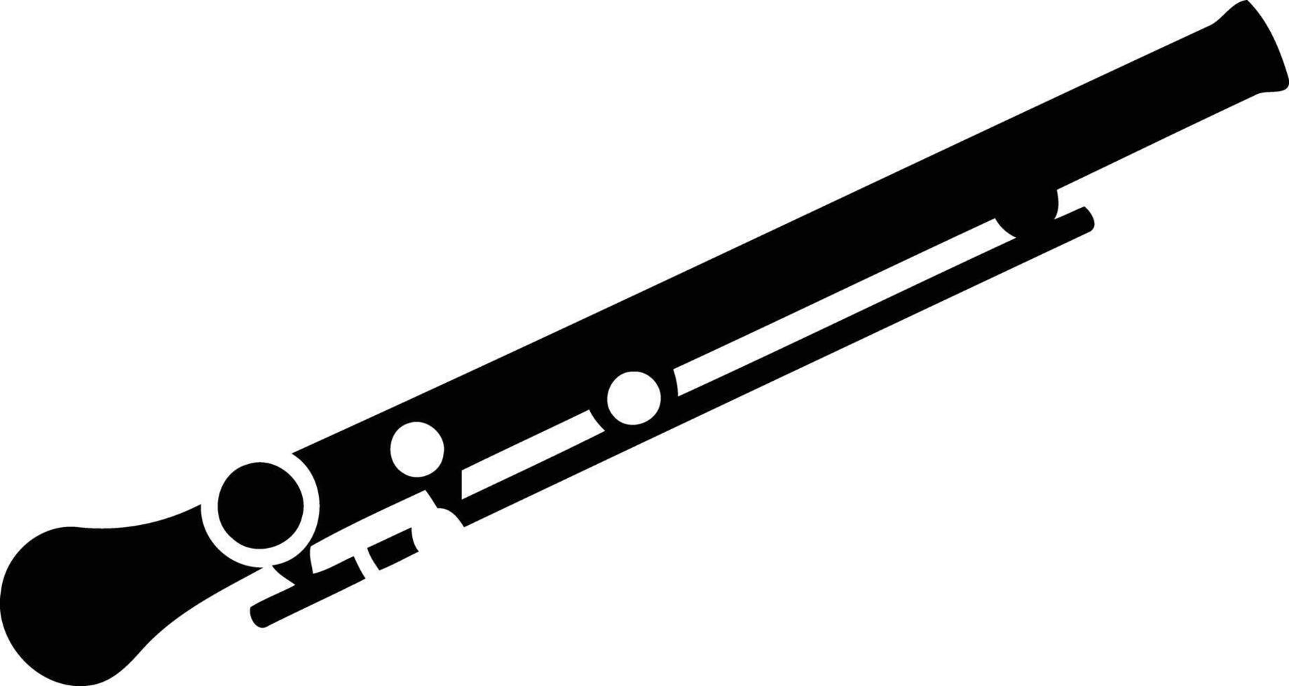 A simple, black and white illustration of a flute vector