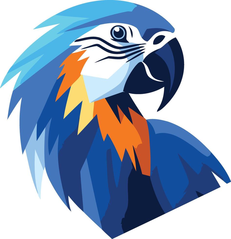 Blue and Orange Parrot Portrait vector
