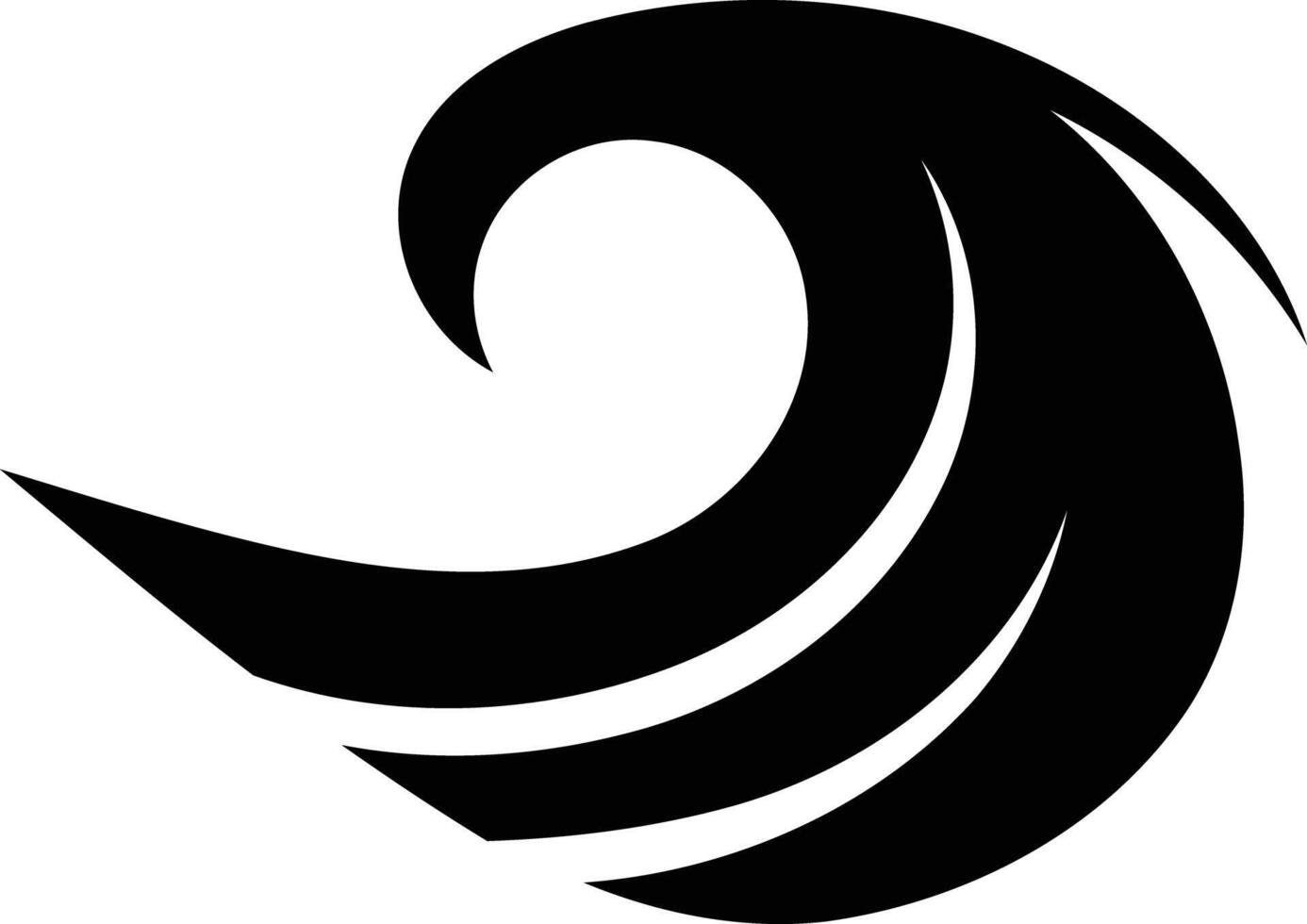 A simple yet powerful black and white stylized wave logo design, perfect for businesses related to water, nature, or ocean-inspired themes vector