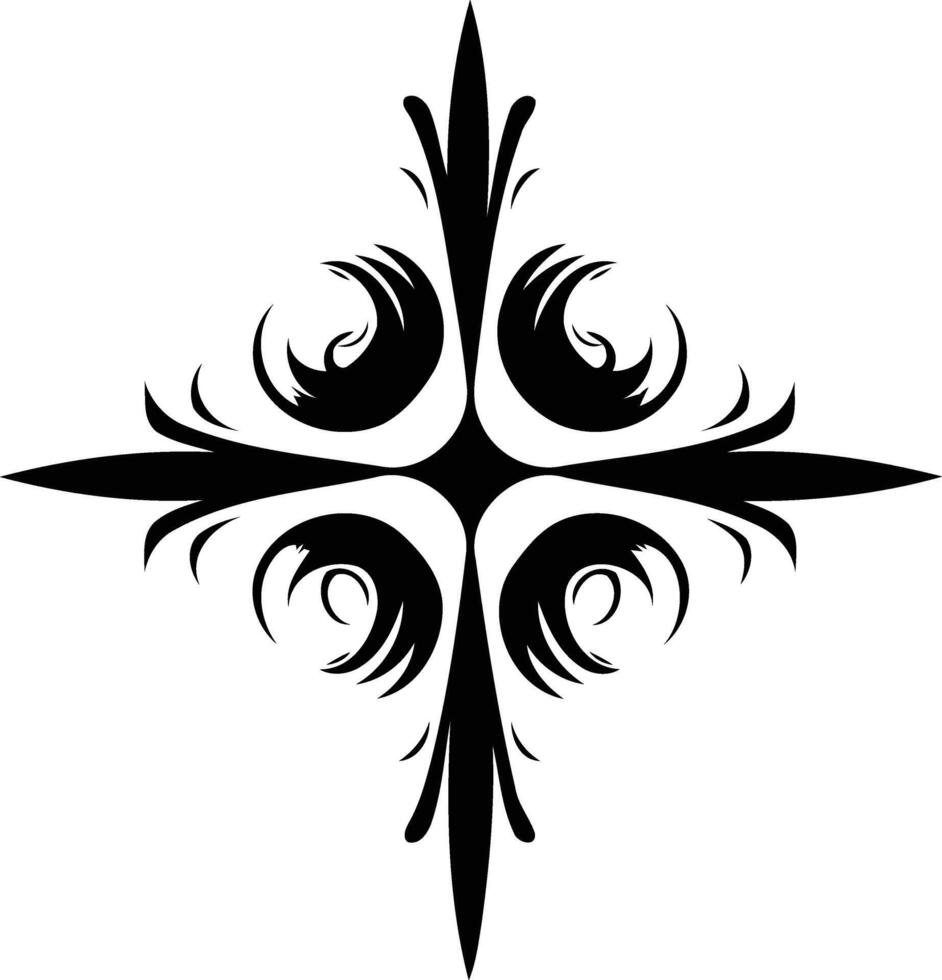 A stylized, intricate cross design perfect for tattoos, graphic design, and religious themes vector