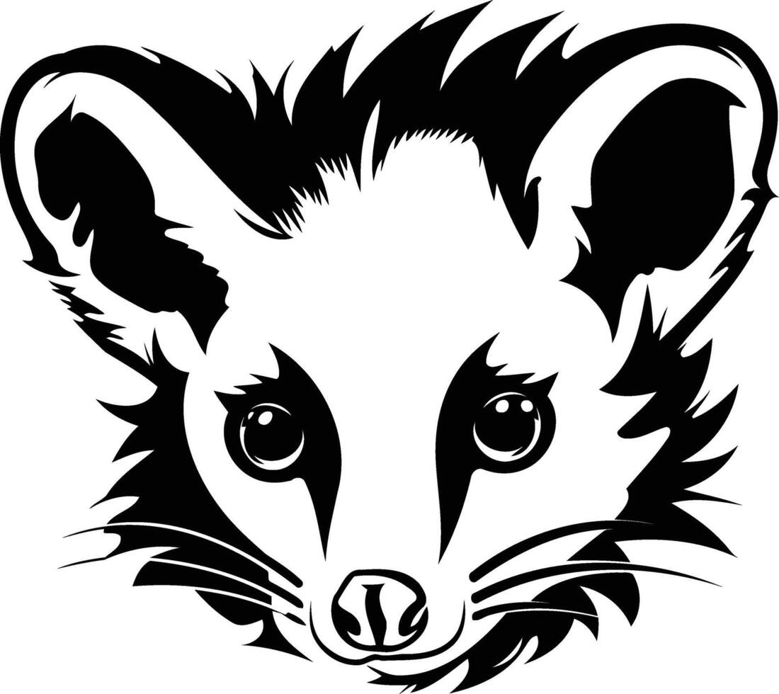 A bold and stylish black and white illustration of a fox head, perfect for tattoos, logo design, or any creative project needing a touch of wildness vector