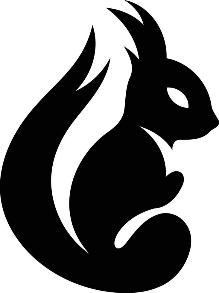 A sleek and modern silhouette of a squirrel, perfect for branding, logos, and design projects vector