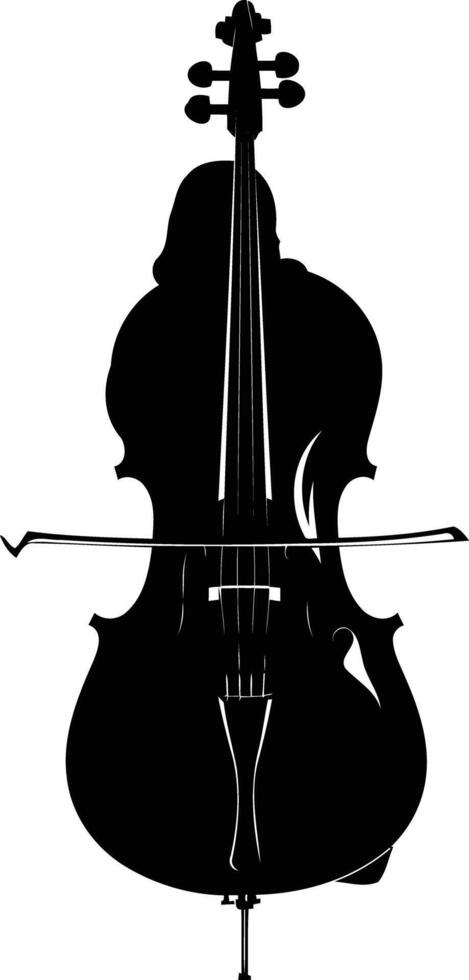 A simple yet elegant silhouette of a cello, perfect for musical designs, posters, or presentations vector