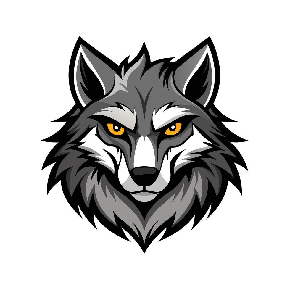Colorful Geometric Wolf Head Art vector