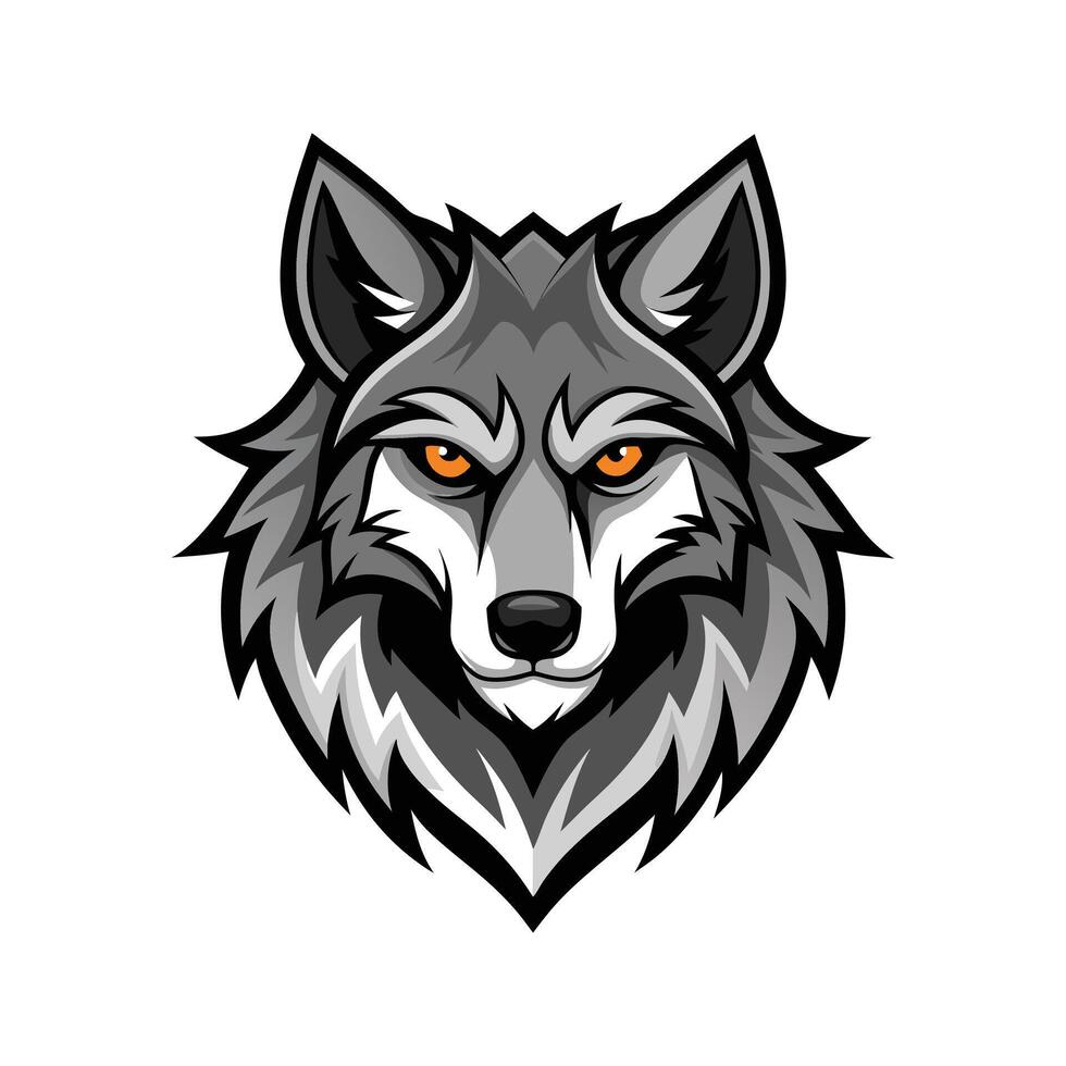 Abstract Wolf Head with Bold Colors vector
