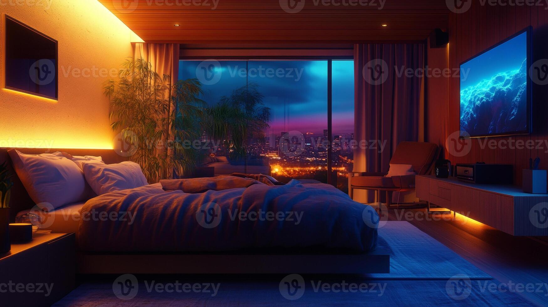 AI-Enhanced Bedroom with Smart Sleep Tracking and Personalized Comfort photo