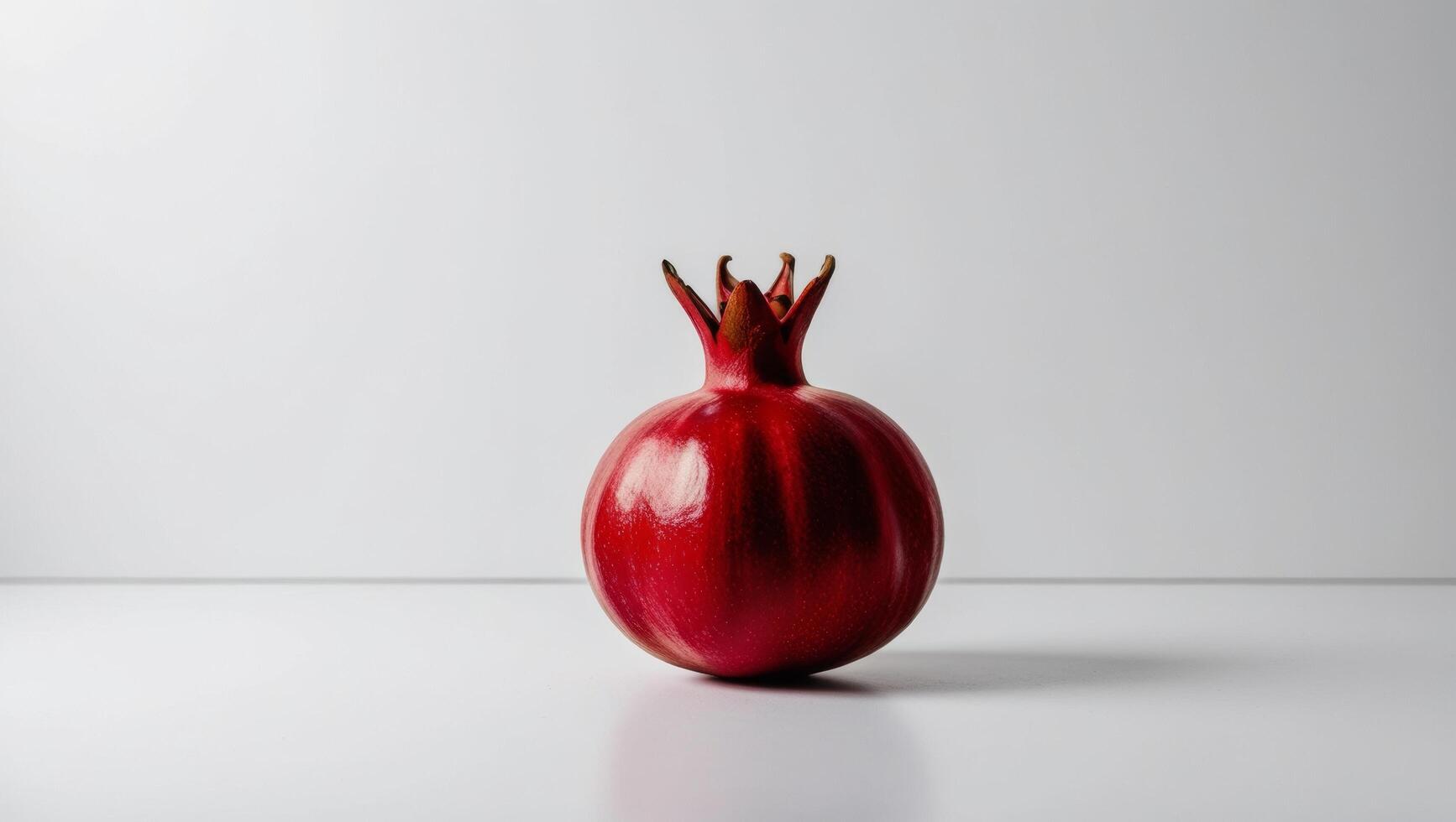 Pomegranate on Minimalist White Background. A Study in Simplicity and Vibrance photo