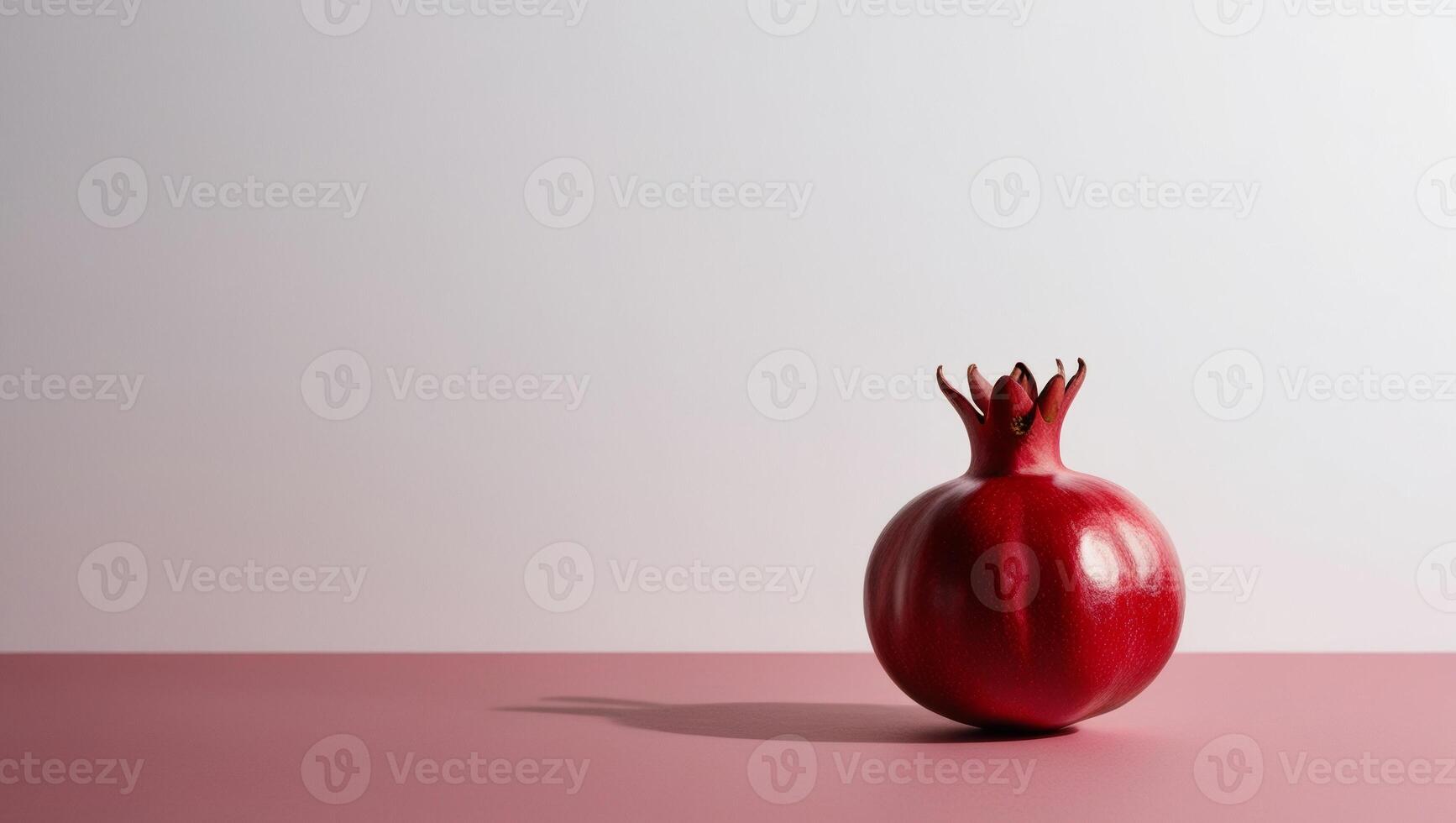 Pomegranate on Minimalist White Background. A Study in Simplicity and Vibrance photo
