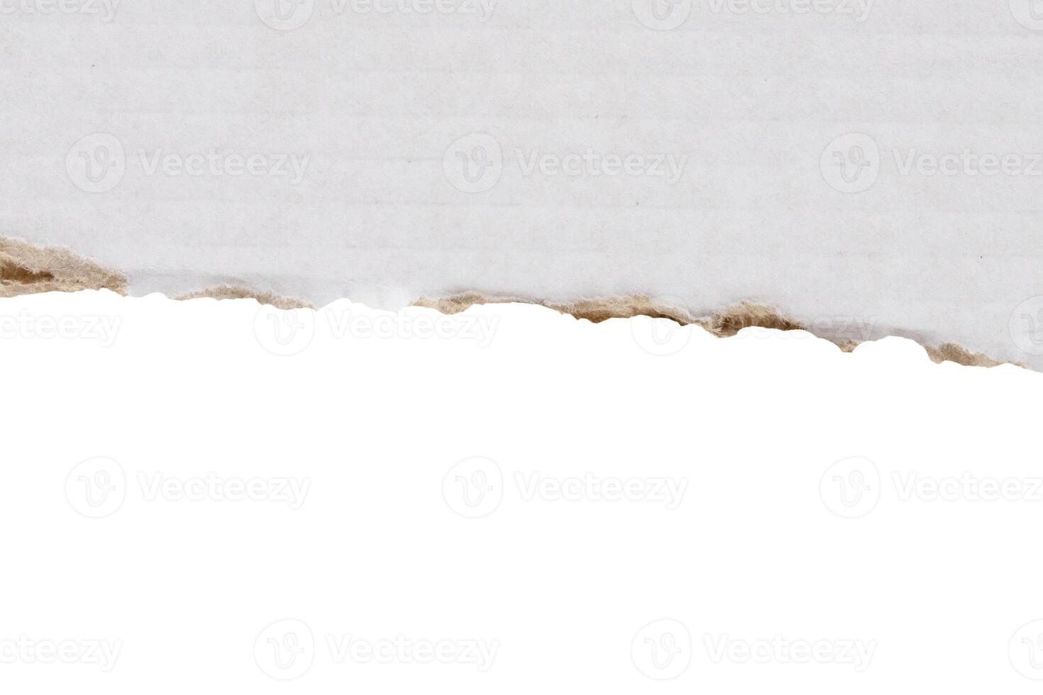 White ripped paper torn edges strips isolated on white background photo
