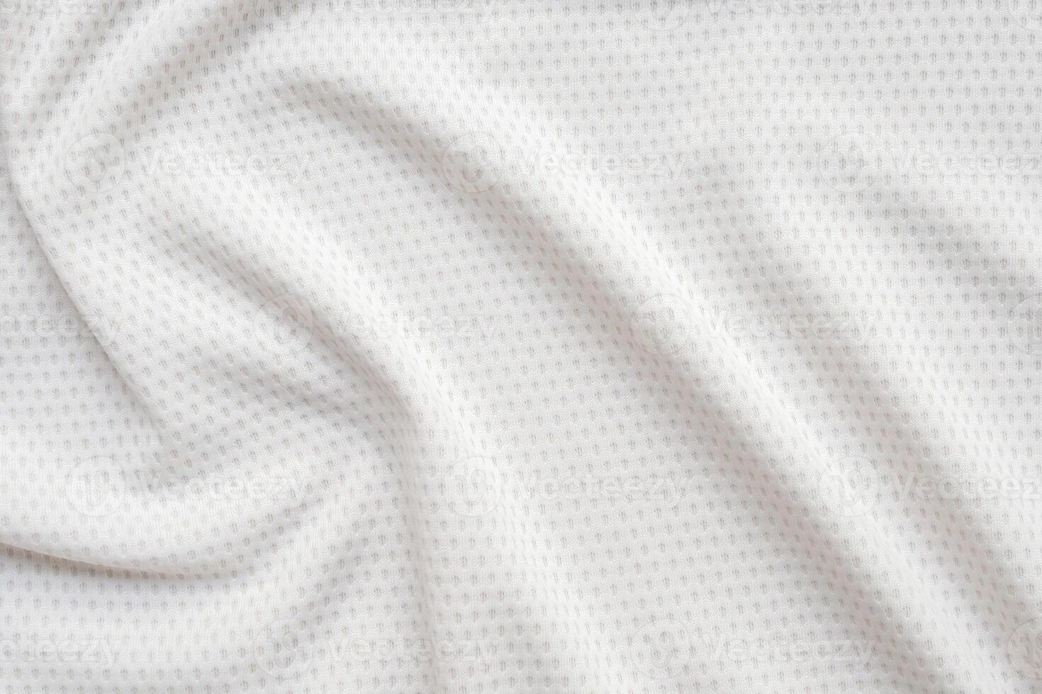 White sports clothing fabric football shirt jersey texture abstract background photo