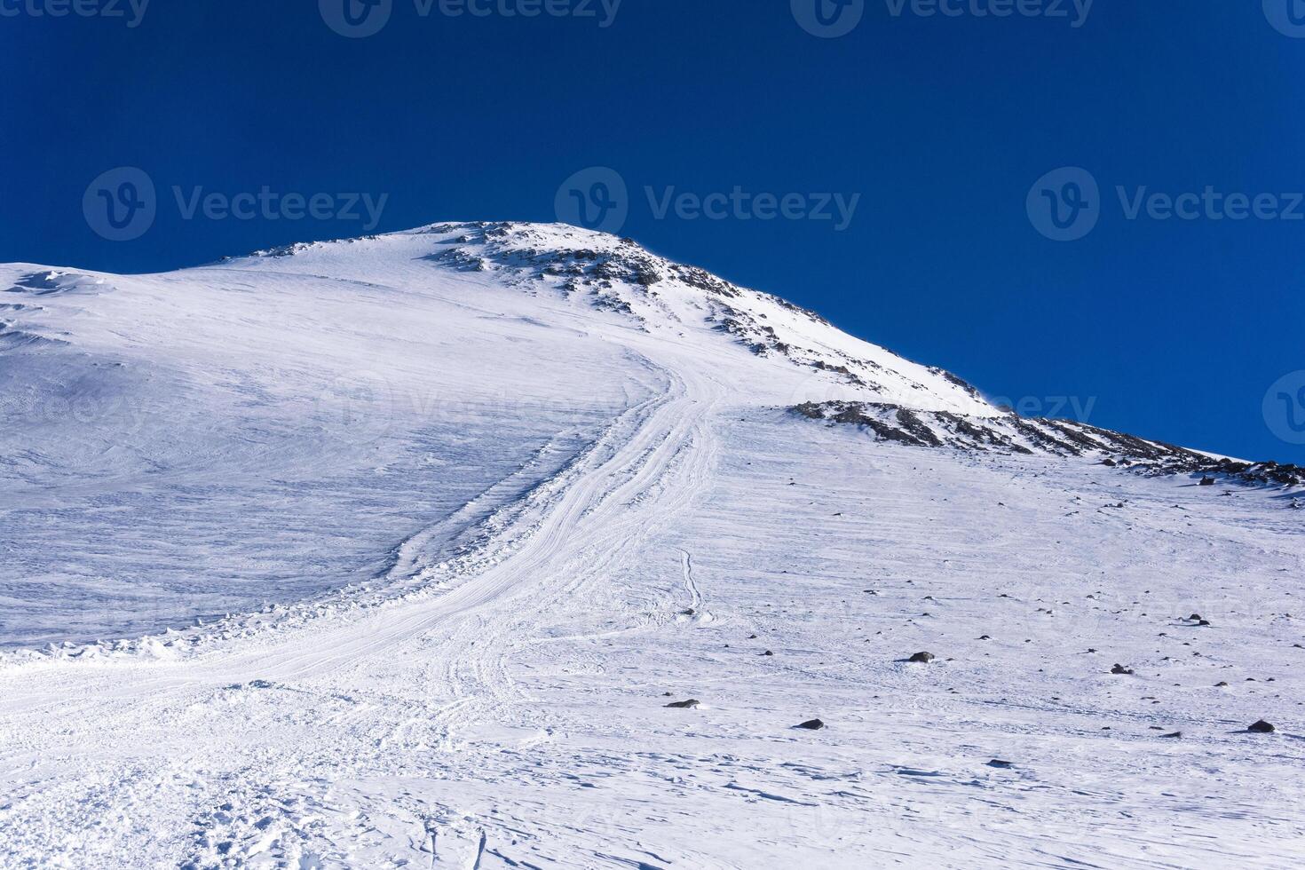 view of the southern slope of Mount Elbrus as you climb to the top. Elbrus is the highest peak in Europe photo