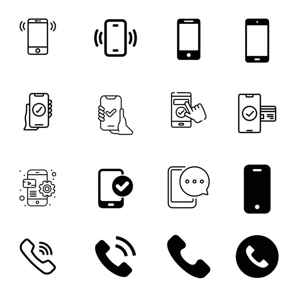 Mobile icon pack vector
