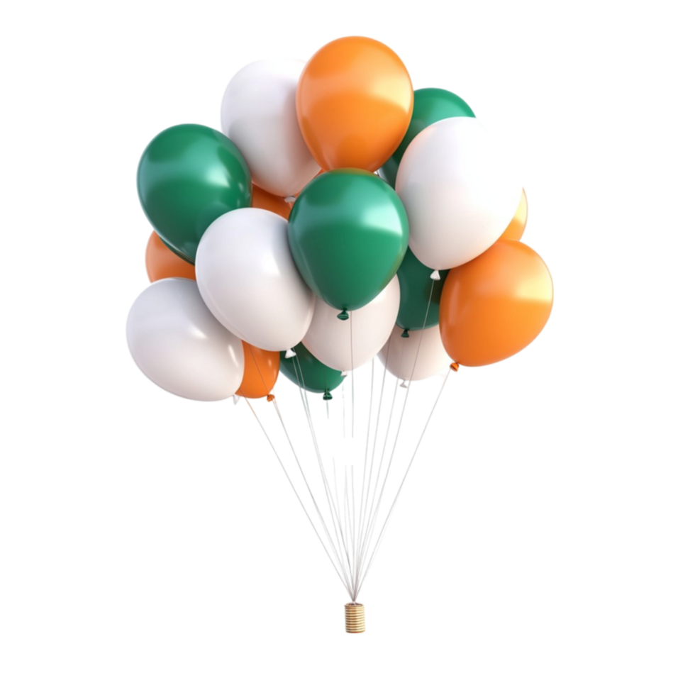 Indian Flag Balloons Isolated on Transparent Background png