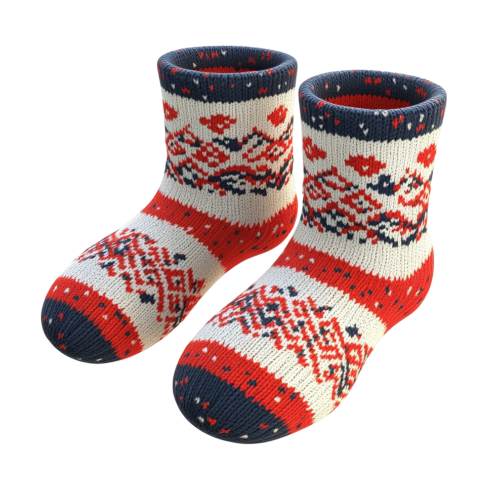 Brightly Colored Socks with Fun Patterns, Transparent Background png