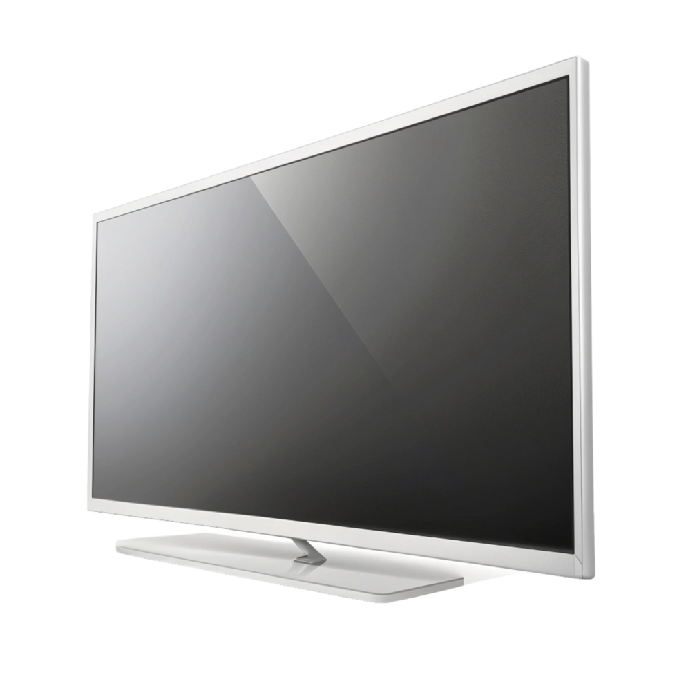 White Smart TV isolated on transparent background png