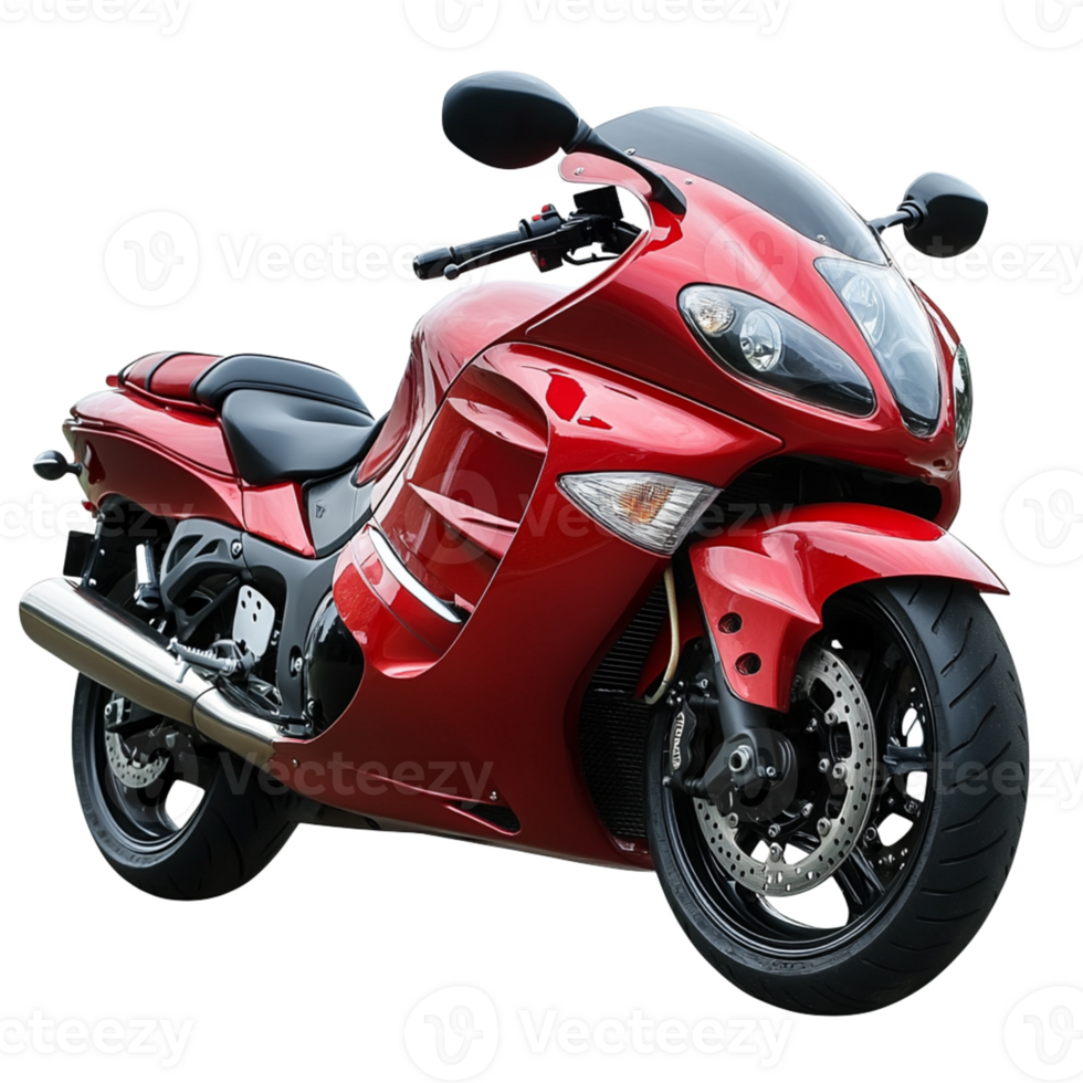 Red Motorcycle isolated on transparent background png