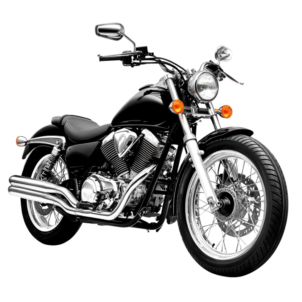 Black Motorcycle isolated on transparent background png